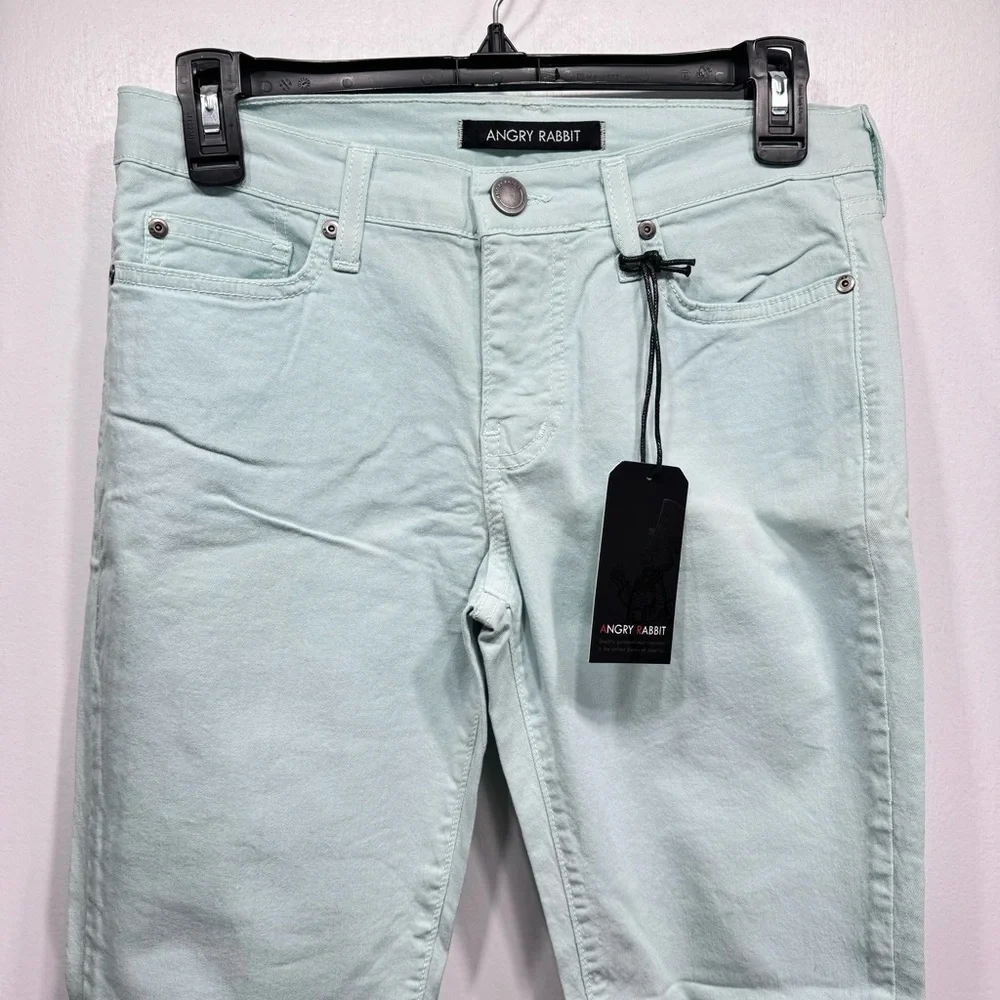 Angry Rabbit Light Mint Green Slim Fit Classic 5 Pocket Jeans Various Sizes